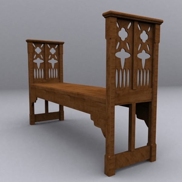 medieval bench 3d model - High Bench by SuIXo